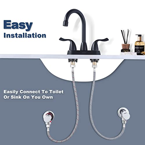 Faucet Supply Lines, ARCORA 20" Length Bathroom Kitchen Faucet Connector Braided Nylon Water Supply Line 3/8" Comp x 1/2" Comp 2Pcs (1 Pair) - size: 20 Inch