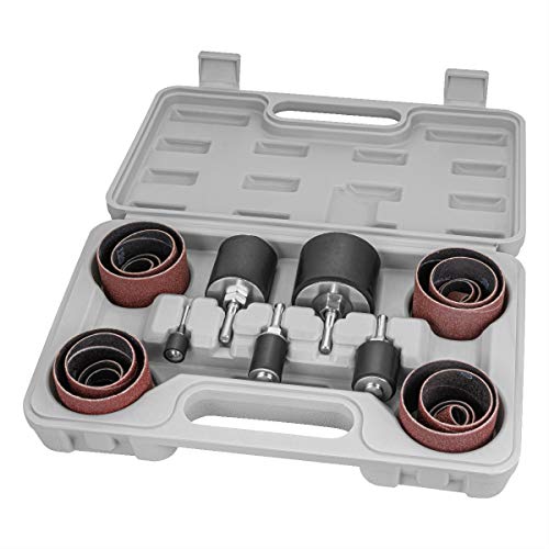POWERTEC 71635 25-Piece Drill Press Sanding Drum Kit w/ ¼ and 1/8 inch Shanks, Spindle Sander Sleeves, Tool Carrying Case - style: Sanding Drum Kit