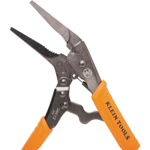 Klein Tools 38612 Long Nose Locking Pliers with Quick Release Handles, Ideal for Tight Spaces, High Torque and Gripping Power, 9-Inch - style: 9-In Long Nose