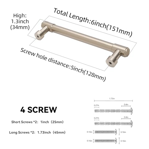 10 Pack 5 Inch(128mm) Kitchen Cabinet Handles Champagne Bronze Cabinet Pulls Alloy Drawer Pulls Solid Cabinet Hardware - color: Champagne Bronze, size: 5'' Hole Center(128mm)
