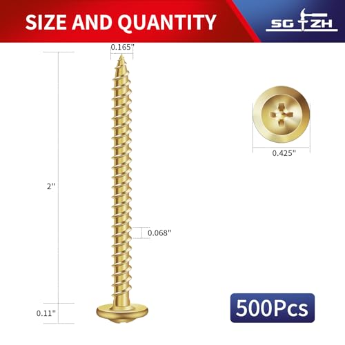 #8 x 2" Wood Screw 500Pcs Alloy Steel Standard Thread Truss Head Fast Self Tapping by SG TZH - size: #8 x 2"