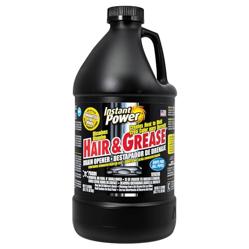 Instant Power Hair and Grease Drain Opener and Clog Remover 2 Liters (67.7 Fl Oz), Black - size: 67.7 Fl Oz (Pack of 1)