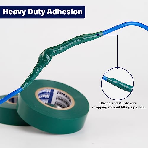 Green Electrical Tape Premium PVC Vinyl Wire Insulating Tape - color: Green