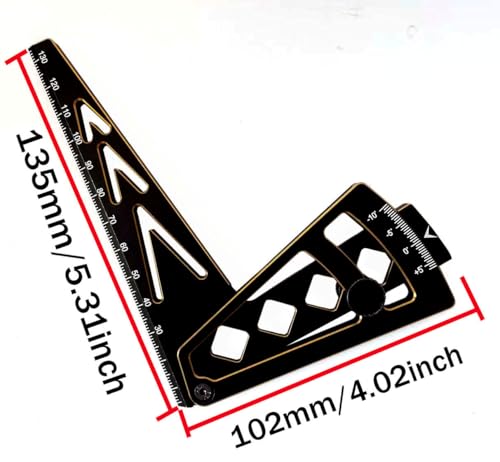 RC Car Camber Gauge Adjustable Wheel Rim Camber Gauge for 1/10 1/8 Crawlers - color: Black+gold