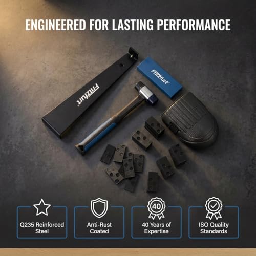 65-Piece Laminate Flooring Tools Kit - Heavy Duty Flooring Pull Bar, LVP Tapping Block, Double-Faced Flooring Mallet, 2 Knee pads & 60 Spacers for Vinyl & Wood Flooring Installation