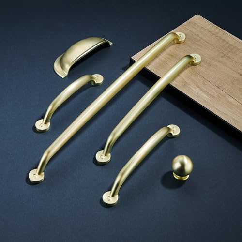 AVICCI 10 Pack Cabinet Pulls 8"/203mm Brushed Gold Heavy Duty Solid Cabinet Handles cabinets Dressers Kitchens Handles Bathroom cabinets Cabinet pulls - color: Brushed Gold, size: 8"(203mm)Hole Center-5Pcs
