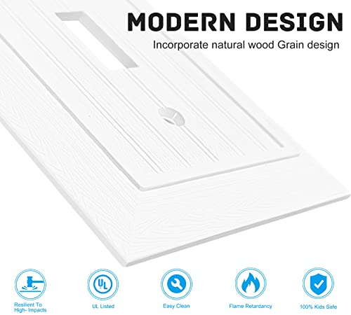 Modern Decorative Wall Plate Retro Wood Grain design Switch Cover Outlet Cover for Light Switch, Smart Switch, Dimmer, GFCI, USB Outlet (Single Toggle 4-Pack) - size: Single Toggle 4-Pack