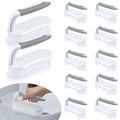 Lallisa 12 Pcs Scrub Brush Bulk for Cleaning with Handle, Gray - color: Gray