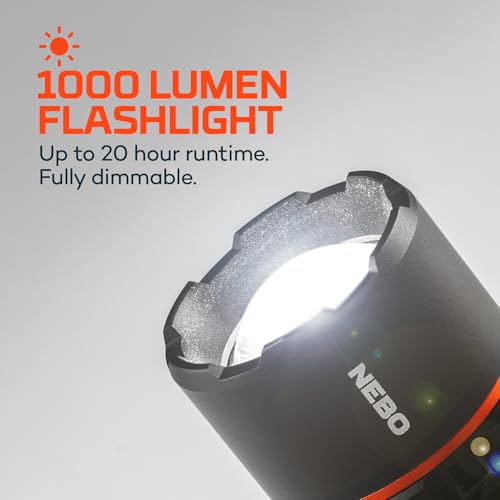 NEBO SLYDE KING Flashlight | High Lumens, Rechargeable COB Work Light & LED Flashlight, Waterproof, Magnetic Base, Great for Camping & Hunting, Includes Charging Cable - color: Black