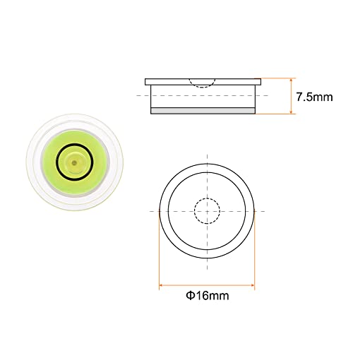 HARFINGTON 3pcs Round Bubble Level 16x7.5mm Mini Circular Bullseye Spirit Levels for Leveling Camera Tripod Telescope Workshop Turntable Pictures Frame, Lime - color: Lime (Black Circle), size: 16x7.5mm