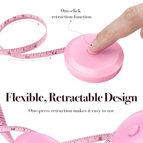 Retractable Body Measuring Tape 60 Inch/150cm,Dual Sided Bra Measuring Tape