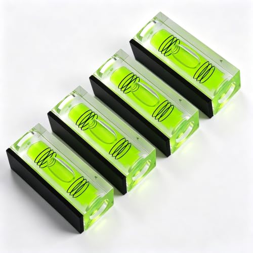 High precision mini bubble, double line small bubble, three line flat ball level, household level ruler can be turned 180 degrees (Magnetic, 40 * 17 * 15mm（4PCS)) - size: 40*17*15mm（4PCS)