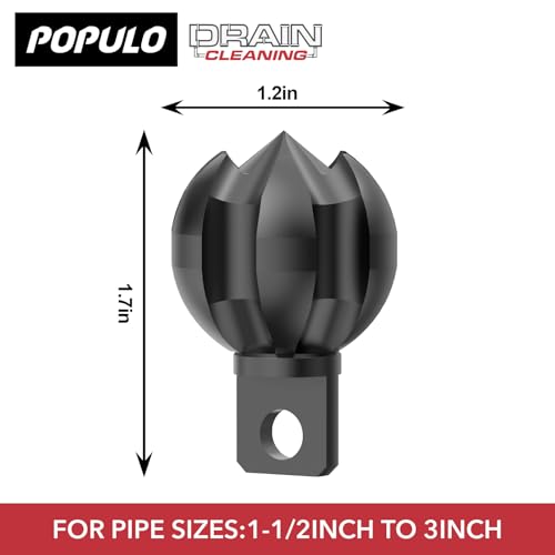 POPULO Root Killer, Drain Snake Attachment, Multi Cutter For 1.5-3'' Pipes - style: 1 - Piece