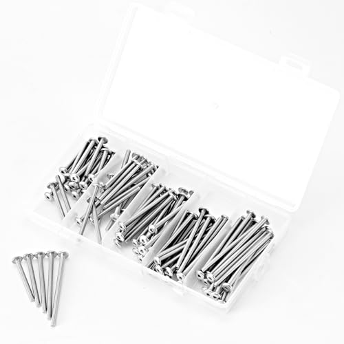 M3 x 30mm 35mm 40mm 45mm 50mm Flat Round Head Hex Socket Cap Screws Bolts, Furniture Screws, 304 Stainless Steel, Metric Fully Threaded, Allen Hex Drive, Bright Finish, Assortment Kit 100PCS - size: M3 x 30/35/40/45/50mm (100PCS)