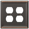 Amerelle 149DDDB Chelsea Wallplate, 2 Duplex, Steel, Aged Bronze, 1-Pack - color: Aged Bronze, size: 2 Duplex