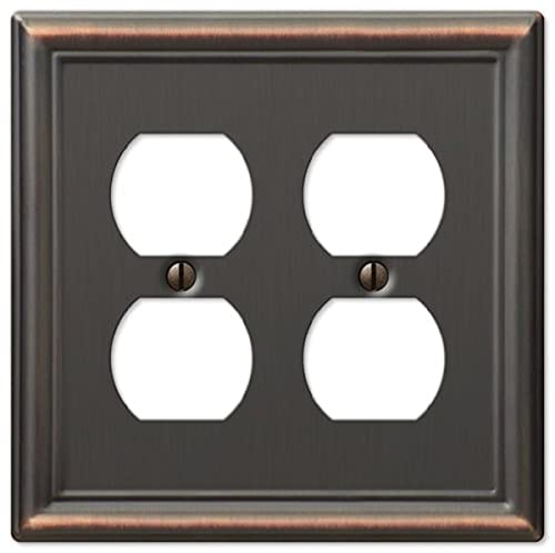 Amerelle 149DDDB Chelsea Wallplate, 2 Duplex, Steel, Aged Bronze, 1-Pack - color: Aged Bronze, size: 2 Duplex
