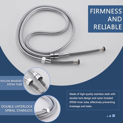 Angle Simple Replacement Shower Hose 79", Extension Hose 1/2" IPS, Chrome - color: Chrome, size: 79 Inch