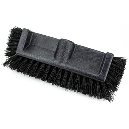 SPARTA Multi-Level Tile Scrub Brush 12" Wide Brush Head, Heavy-Duty Tile Cleaning Brush with End Bristles for Commercial Tiles, Tubs and Floor, Plastic, 12 Inches, Black - color: Black