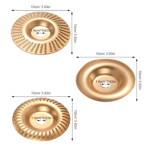 Angle Grinder Wood Carving Disc Set, 3Pcs Gold Grinding Wheel 5/8" Arbor