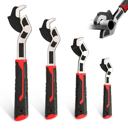 4PCS Multifunctional Adjustable Wrench, Automatic Size Adjustment Self-locking Wrench, 7-43mm Spring QuickWrench, Suitable for Pipeline Maintenance, Can Replace RatchetWrench, Pipe Clamp, etc. - size: 4-Piece Set (6, 8, 10, 12 inch)