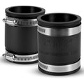 2 Pcs 2 IN Flexible PVC Pipe Coupling with Stainless Steel Clamps Fit 2 IN Nominal Pipes, Couplers for Plastic and Copper Pipe Plumbing Connections, Drain Repair, Dust Hose - size: 2 in