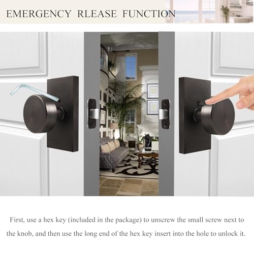 Oil Rubbed Bronze Door Knobs Privacy Door Knobs Interior with Lock - color: Oil Rubbed Bronze