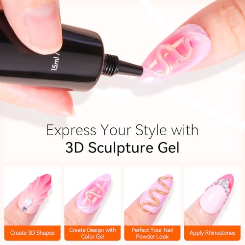 Makartt 3D Gel Nail Art, 15g Sculpting Gel for Molding and Drawing DIY - color: A01-Clear