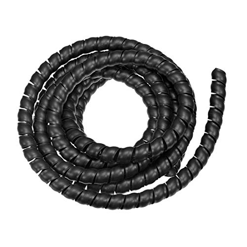 uxcell Flexible Spiral Tube Wrap Cable Management Sleeve 14mm X 17mm Computer Wire Manage Cord 3.0 Meters Length Black