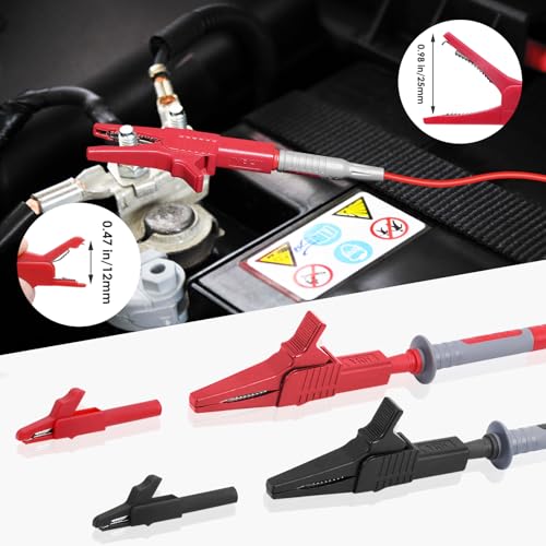 28 Pcs Multimeter Test Leads Kit with Replaceable Gold-Plated Multimeter Probes, Alligator Clips, Test Hooks,Back Probe Pins with Tool Bag