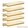 Malimali 5 Pack 6" Gold Edge Finger Pulls for Cabinets, Drawer Handles - color: Brushed Gold, size: 150mm/6" (5Pcs)