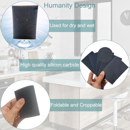 20 PCS 3 x 4 Inch 1000 Grit Sanding Sponge, Fine Sanding Sponges Pads, Soft Foam Hand Sander Block Wet Dry Sandpaper for Model Drywall Metal Wood Furniture Polishing - style: 1000 Grit