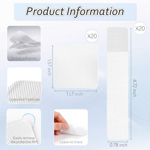 Cable Management Under Desk Detachable Cable Straps, White, 20 Pack - color: White