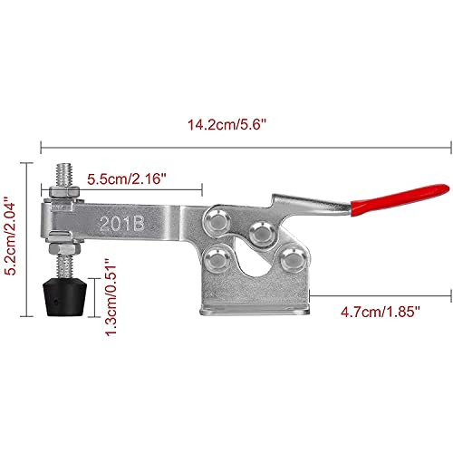 Toggle Clamp 201B 220Lbs Holding Capacity Heavy Duty Medium Hold Down Clamp Quick-Release Horizontal Clamp（5Pack) - style: 201B(5Pack)