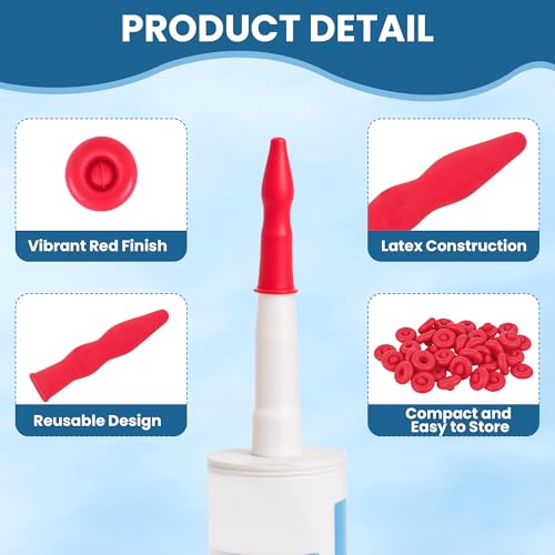 40PCS Caulk Tube Latex Sealing Caps, Caulking Gun Tip Caps - Universal Fit Caulk Tube Latex Sealing Caps for Sealing and Preserving Open Caulking Tube, Tight & Leak-proof Sealing