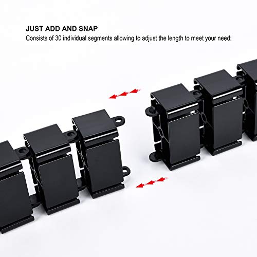 Vertebrae Cable Management Spine, Quad Entry Organizer for Height Adjustable Desk, Black