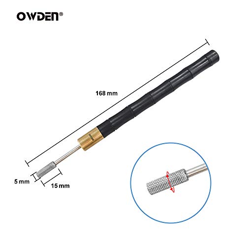 OWDEN 2Pcs Leather Edge Dye Tool, Ebony Wood Handle