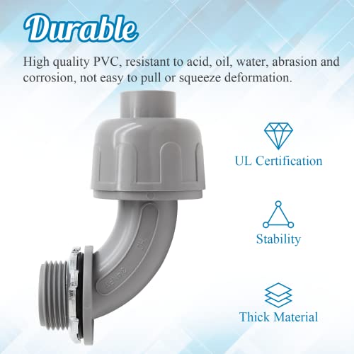 6Pcs 3/4 Inch NPT Liquid Tight Connector 90 Degree - color: 6, size: 3/4 Inch (90 Degree)