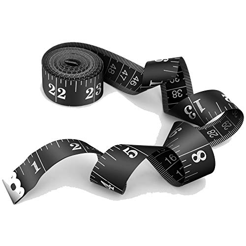 Tape Measure Body Measuring Tape, 120 Inch Soft Fabric Measuring Tape for Sewing Cloth Measurement, Double Scale Tailor Ruler for Weight Loss Medical Measurement Nursing Craft(2 Pack/Black) - color: Black
