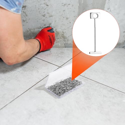 MorningRo 500 Pcs 1/16" Replacement Steel Needles Tile Leveling System 1.5mm Leveler Replaceable Pin Reusable Spare Steel Pin Tiling Construction Tools for Wall Floor Building