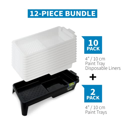 PD 4 Inch Paint Roller Tray and Liner Bundle, 12-Pack, Deep Pocket - color: Bundle (Mixed) – 12 Pack, size: 4-inch