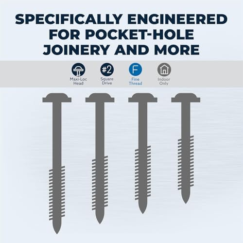 Kreg Zinc Pocket-Hole Screws - SML-F125-100, 100 Count, 1-1/4 Inch