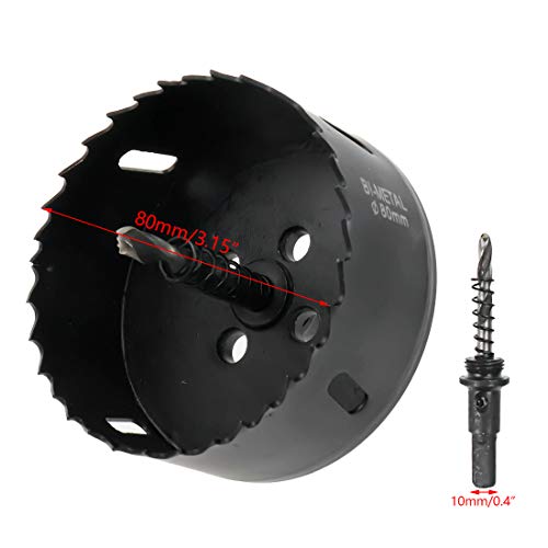 Hole Saw Drilling Cutter Tool for Wood Material 80mm/3.15" Cutting Dia - color: black, size: 3-5/32"
