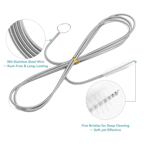 2 Pack 60 Inch Flexible Drain Brush, Sunroof Drain Cleaning Tool for Ice Maker, Refrigerator & AC Drain Line - size: 60 IN