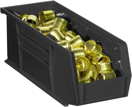Akro-Mils 30224 AkroBins Plastic Storage Bins, 11"x 4"x 4", Black, 12-Pack - color: Black