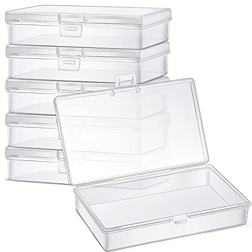 Jetec 6 Pieces Small Clear Plastic Storage Box, 5.2 x 3 x 1.2 Inch - size: 5.2 x 3 x 1.2 Inch