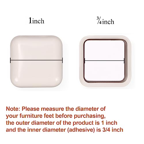 20PCS Furniture Sliders for Carpet & Hardwood Floors,1Inch OD Chair Sliders - size: 1 Inch Square