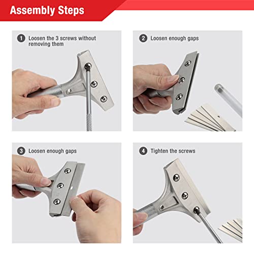 Goldblatt 2 Pieces Glass Scraper Set with 20pcs Blades, Razor Scraper Tools