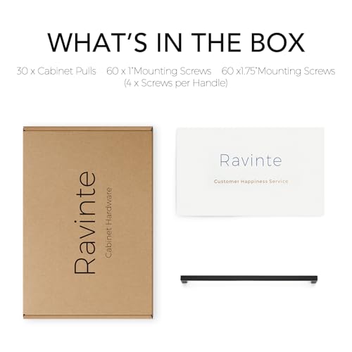 Ravinte Matte Black Square & Solid Cabinet Handles,10 Inch,30 Pack | Zinc Alloy, Flat Black Finish, Screws Included,Drawer Pulls, Cabinet Hardware for Kitchen & Drawer - size: 10 Inch Hole Center
