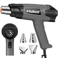 ROMECH 1500W Heavy Duty Heat Gun, Variable Temperature Control Hot Air Gun Kit with 2 Air Flow 120°F~1200°F and 4 Nozzles for Crafts Shrink Wrap (Gray) - color: Grey
