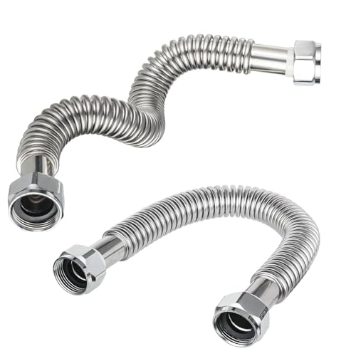 2piece EFIELD Flexible SS Corrugated Hose Connector,3/4" FIP x18"Length - size: 18"L(3/4" FIP)